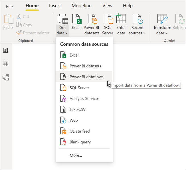 Power bi data flow