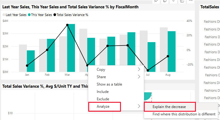 Sự dụng Analyze Power BI